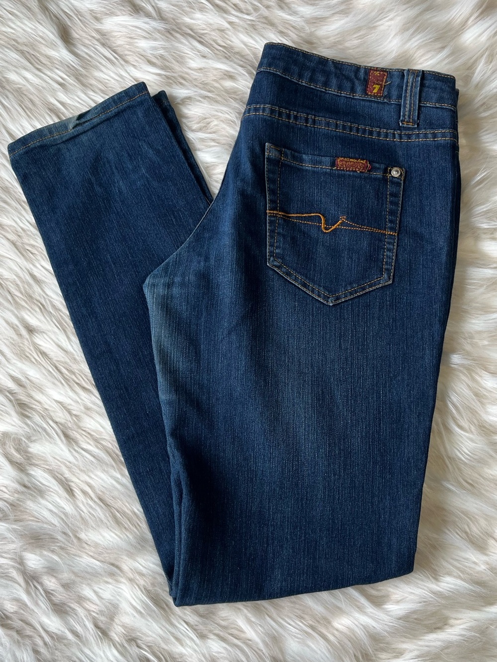 7 For All Mankind Jeans Men's 32x33 Mid Rise Straight Leg Dark Wash